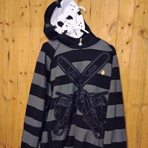 Men's Black/Gray XXXL LRG Friday The 47th Full Zip Hoodie Jason Vorhees Mask